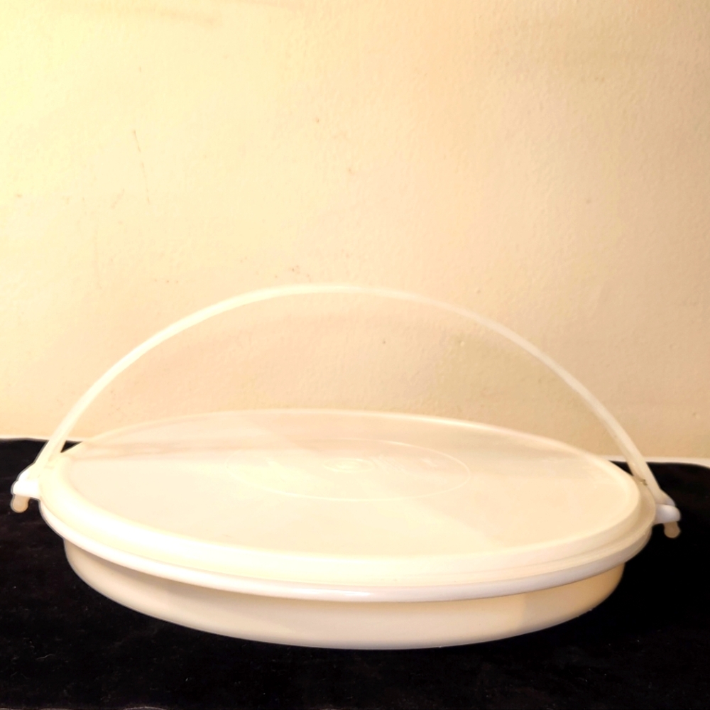 Vintage Tupperware Party Susan Divided Container With Tupper Seal and Cariolier